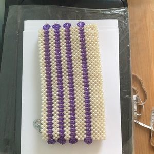 Hand beaded clutch